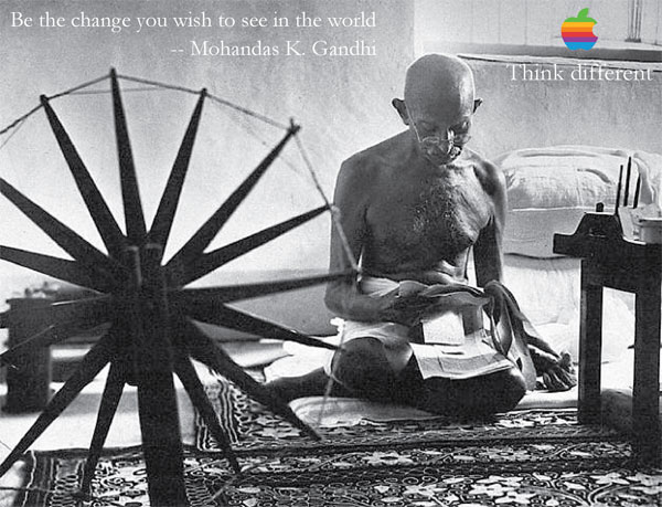 Gandhi pour une publicité Apple