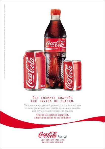 Une des campagnes de Coca-Cola pour lutter contre l'obésité