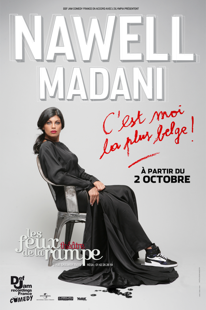affiche spectacle c'est moi la plus belge nawell madani