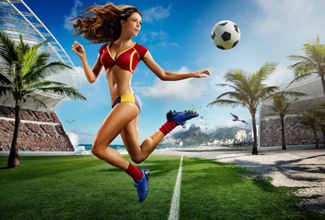 Calendrier sexy Tim Taddler photographe americain sportif arty pour le mondiale de football 2014 au brésil