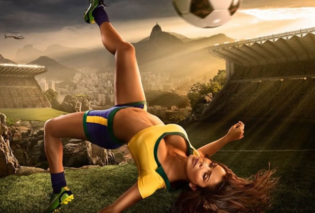 Calendrier sexy Tim Taddler photographe americain sportif arty pour le mondiale de football 2014 au brésil