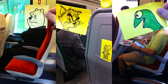 illustrateur dans le train