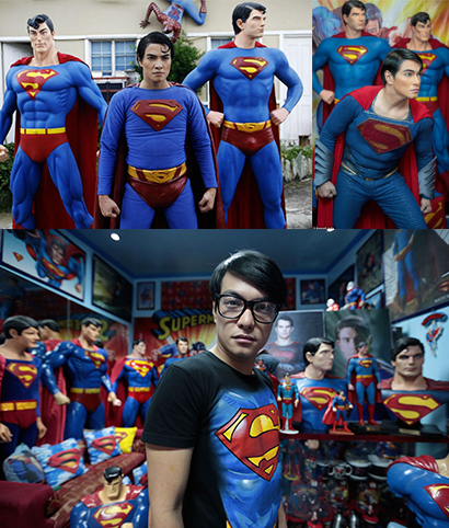 sa chambre est truffée d'objets superman