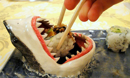 sauce sushis recipient requin