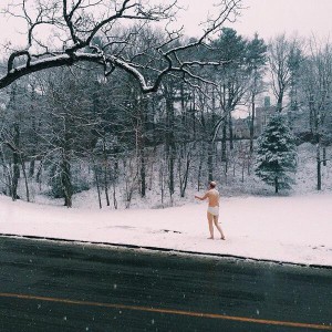 underwear statue snow