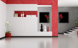 interieur design rouge blanc