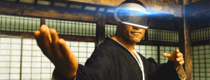 morpheus équipé d'un casque de réalité virtuelle