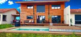 piscine terrasse fond mobile jardin