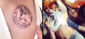le nouveau tatouage de Miley cyrus en hommage a son chien floyd