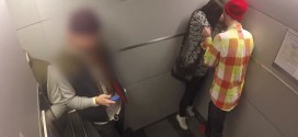 experience sociale ascenseur mec frappe fille STHLM Panda